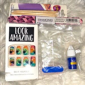 Look Amazing Summer time,Nail Art Kit with Glue, tabs full size file and sticks